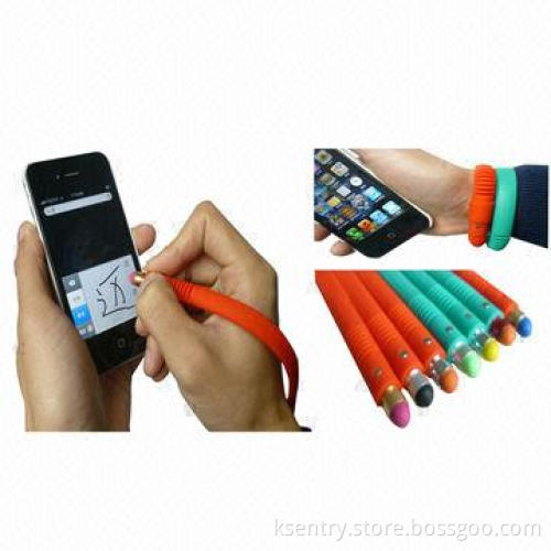 Silicone Wristband Touch Stylus Pen for iPhone 5/iPad/Samsung S3/S4/Note/Tablet PC/MID/Mobile Phone